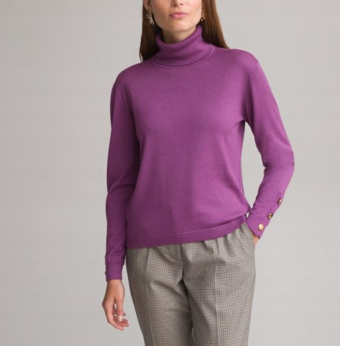 ANNE WEYBURN ciepły sweter wełna akryl ciemny liliowy kolor 40