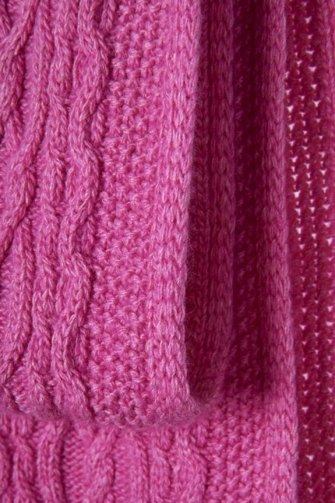 AVOCA mięciutki szalik wełna kaszmirska kolor magenta piękny splot