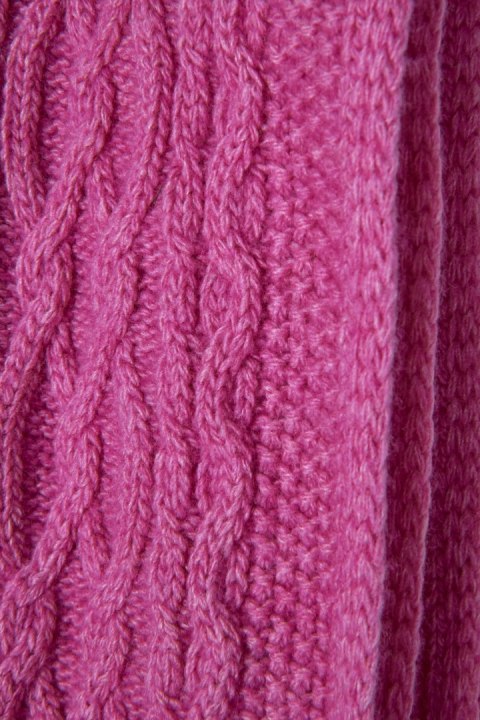 AVOCA mięciutki szalik wełna kaszmirska kolor magenta piękny splot