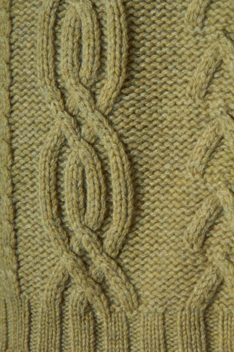 BODEN zjawiskowy sweter mięciutka wełna kolor jasnej oliwki piękny splot S