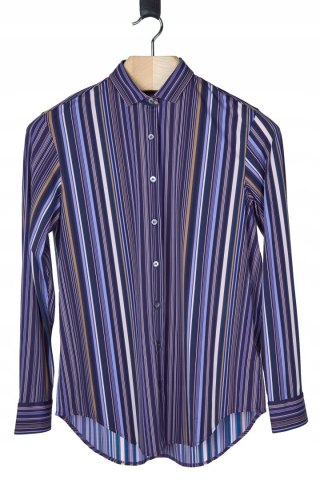 CALIBAN luksusowa włoska bluzka koszulowa piękne odcienie fioletu 40