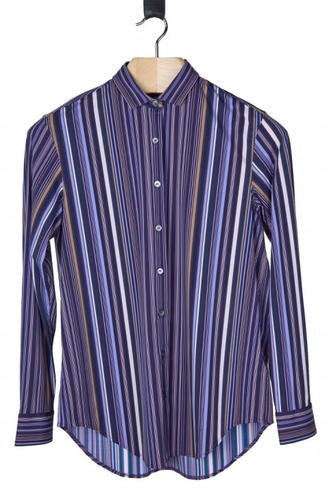 CALIBAN luksusowa włoska bluzka koszulowa piękne odcienie fioletu 40