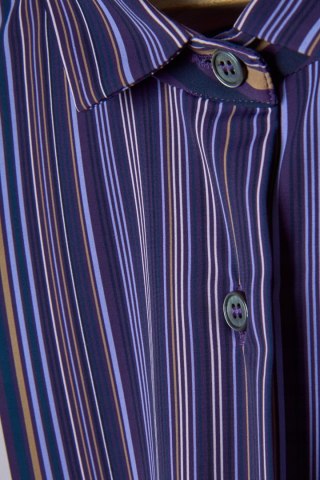 CALIBAN luksusowa włoska bluzka koszulowa piękne odcienie fioletu 40