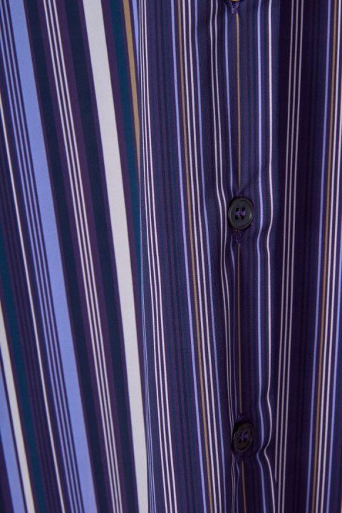 CALIBAN luksusowa włoska bluzka koszulowa piękne odcienie fioletu 40