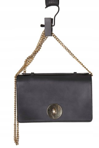 CAMELIA ROMA czarna torebka skórzana na łańcuszku