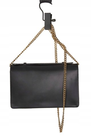 CAMELIA ROMA czarna torebka skórzana na łańcuszku