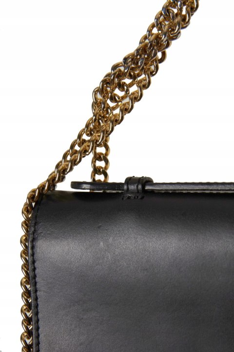 CAMELIA ROMA czarna torebka skórzana na łańcuszku