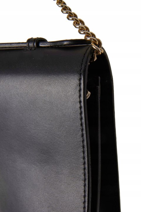CAMELIA ROMA czarna torebka skórzana na łańcuszku