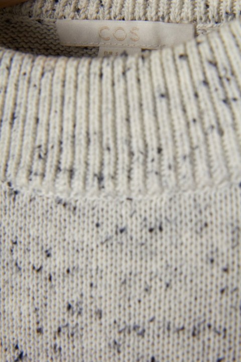COS sweter melanż bawełna z jedwabiem S