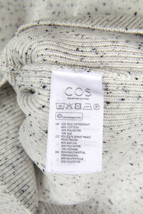 COS sweter melanż bawełna z jedwabiem S