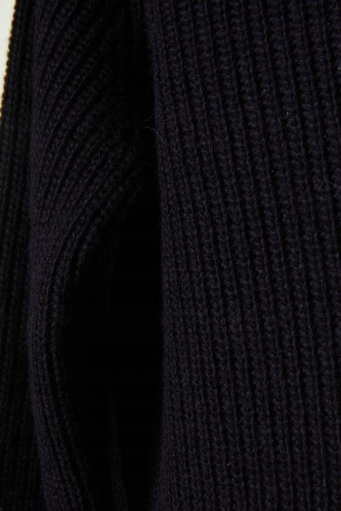 ELENA MIRO wyjątkowy sweter ciemny granat boczne guziki L