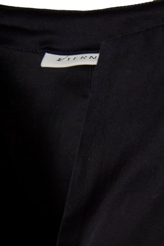 ETERNA elegancka bluzka koszulowa głęboka czerń połyskliwa bawełna 40