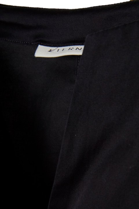 ETERNA elegancka bluzka koszulowa głęboka czerń połyskliwa bawełna 40