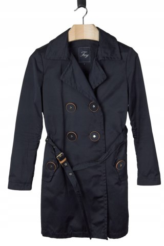 FAY elegancki włoski płaszcz vintage ciemny granat L