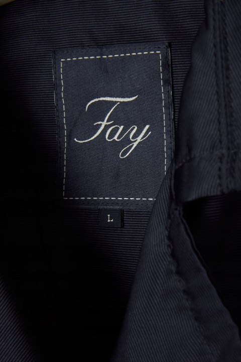 FAY elegancki włoski płaszcz vintage ciemny granat L