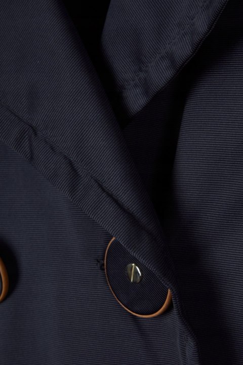 FAY elegancki włoski płaszcz vintage ciemny granat L