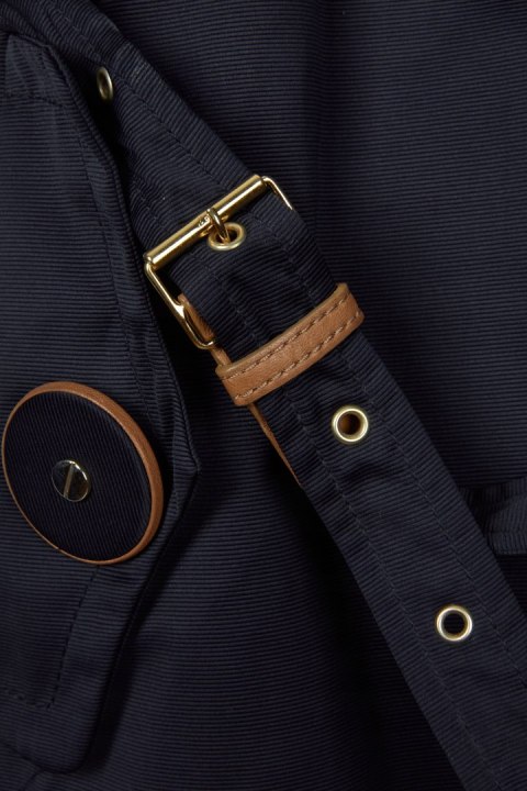 FAY elegancki włoski płaszcz vintage ciemny granat L