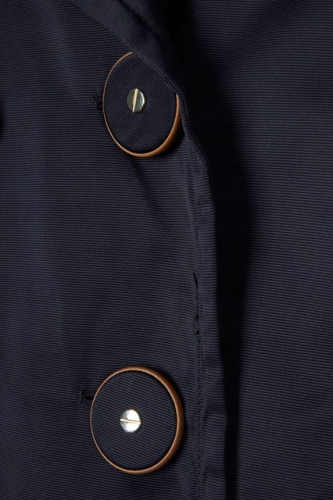 FAY elegancki włoski płaszcz vintage ciemny granat L