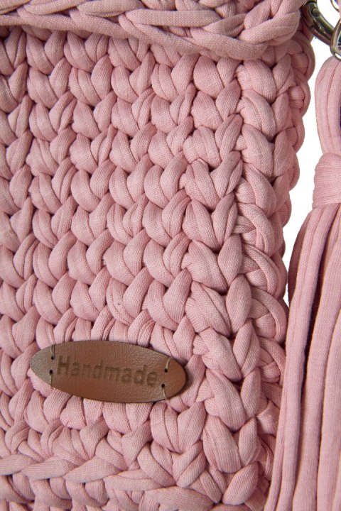 Fantastyczna torebka HANDMADE BOHO szydełkowa ze sznurka delikatny róż