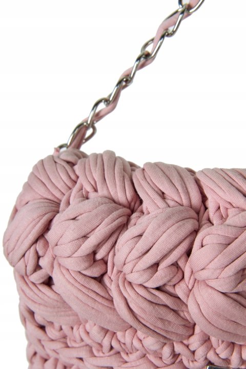 Fantastyczna torebka HANDMADE BOHO szydełkowa ze sznurka delikatny róż