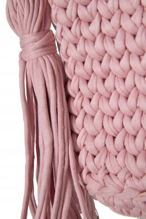 Fantastyczna torebka HANDMADE BOHO szydełkowa ze sznurka delikatny róż