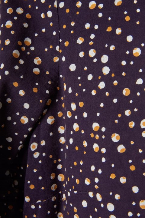 HESSNATUR fantastyczna bluzka koszulowa kolor bakłażanu w groszki 38