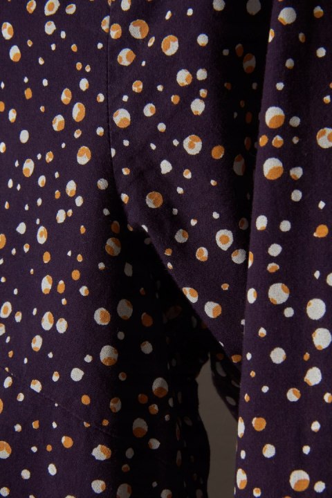 HESSNATUR fantastyczna bluzka koszulowa kolor bakłażanu w groszki 38