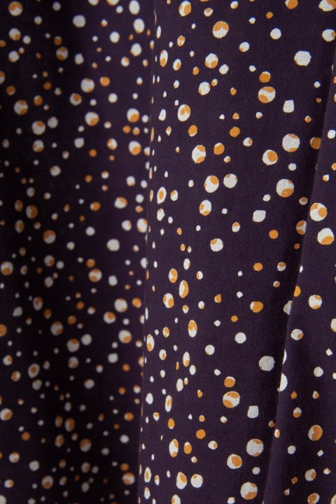 HESSNATUR fantastyczna bluzka koszulowa kolor bakłażanu w groszki 38