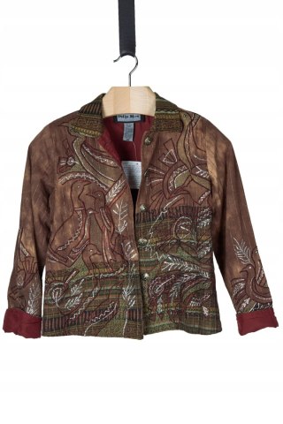 INDIGO MOON zjawiskowa marynarka haftowana motyw ptaków S