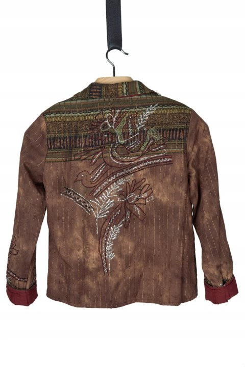 INDIGO MOON zjawiskowa marynarka haftowana motyw ptaków S