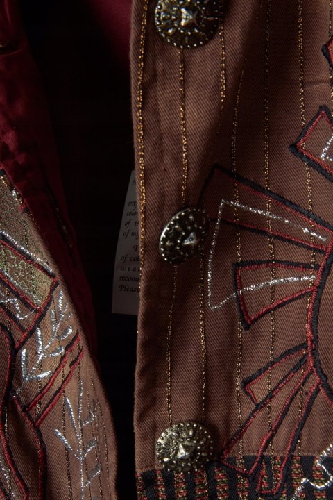 INDIGO MOON zjawiskowa marynarka haftowana motyw ptaków S