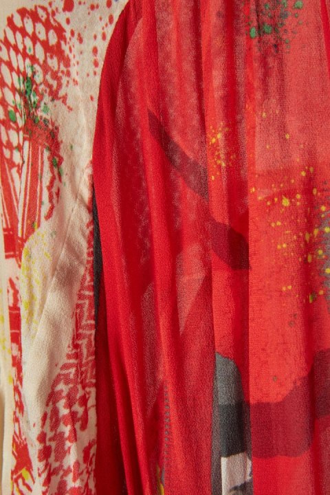 LALA BERLIN luksusowa bluzka koszulowa falbany multi patchwork S