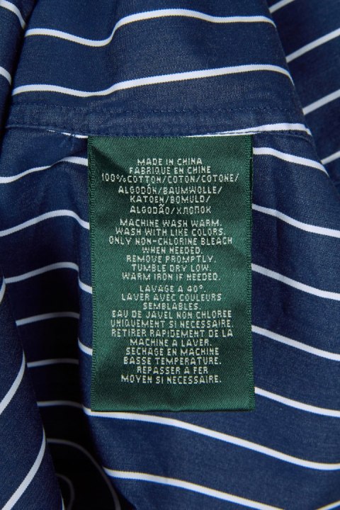 LAUREN RALPH LAUREN elegancka bluzka koszulowa z żabotem ciemny granat XL