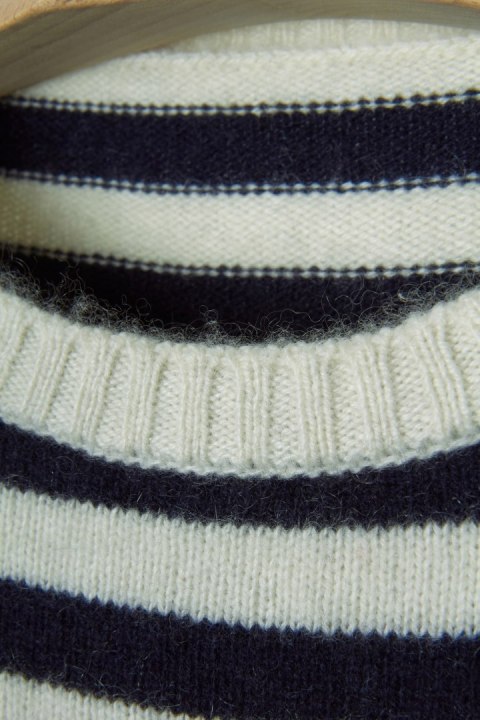 LINNEA LUND luksusowy mięsisty sweter kaszmir w paski S