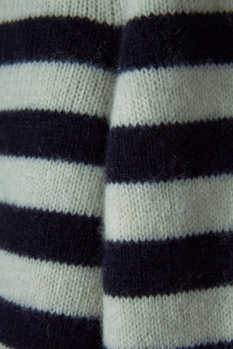 LINNEA LUND luksusowy mięsisty sweter kaszmir w paski S