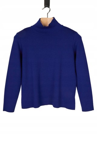 MAERZ MUENCHEN niebanalny sweter mięciutka wełna kobaltowy kolor 42