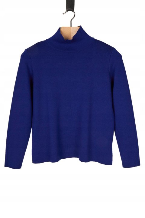 MAERZ MUENCHEN niebanalny sweter mięciutka wełna kobaltowy kolor 42