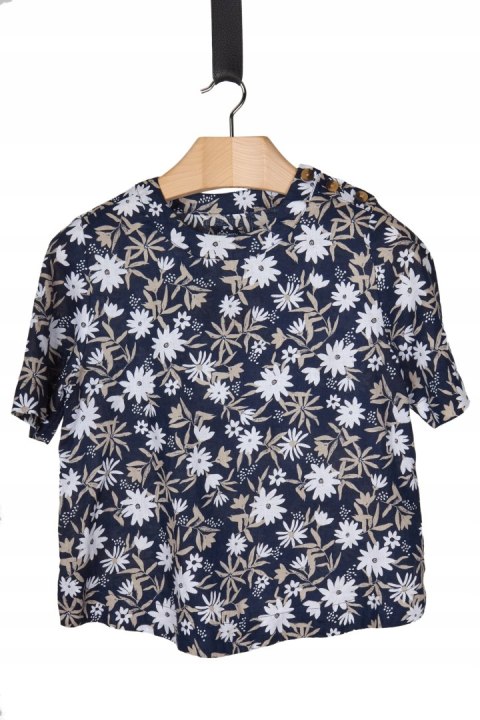 MARKS&SPENCER mięciutka bluzka lniana piękne kwiaty 38