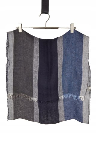 Mięciutki włoski szal len lniany w paski