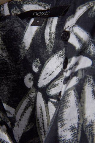 NEXT delikatna bluzka koszulowa motyw roślinny S