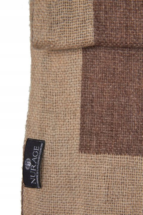 NURAGE obłędnie mięciutki szal kaszmir kakaowy kolor