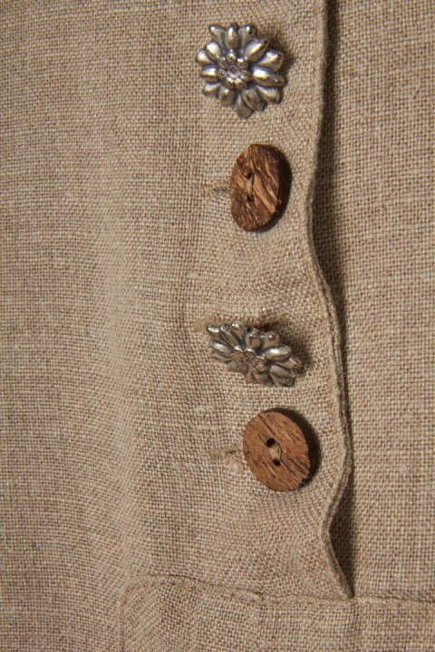 Niepowtarzalna bluzka koszulowa bluza surowy len 44