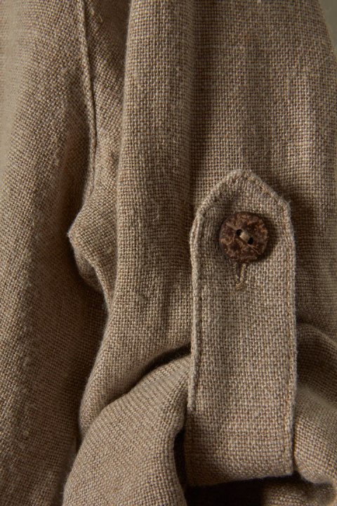 Niepowtarzalna bluzka koszulowa bluza surowy len 44