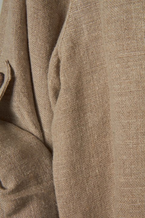 Niepowtarzalna bluzka koszulowa bluza surowy len 44