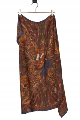 Niepowtarzalna jedwabna apaszka motyw ptaków