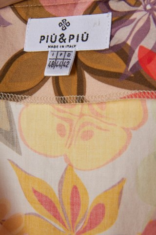 PIU&PIU kolorowa włoska sukienka kwiatowe wzory wysokogatunkowa bawełna 42