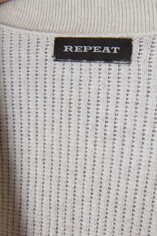 REPEAT nietuzinkowy luźny sweter bawełna mleczny kolor 36
