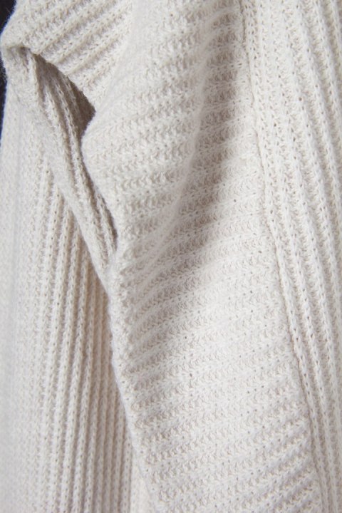 REPEAT nietuzinkowy luźny sweter bawełna mleczny kolor 36