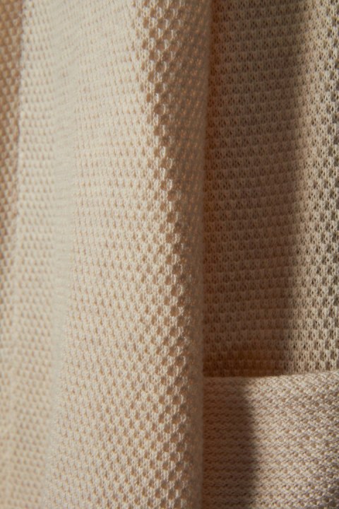 REPEAT wyjątkowy sweter narzutka bawełna kremowy kolor 38