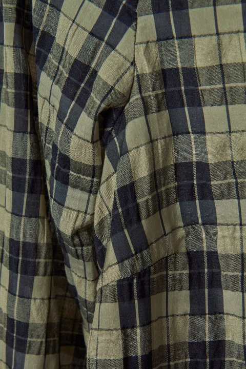 SECOND FEMALE wyszukana bluzka koszulowa w kratkę khaki XS/S